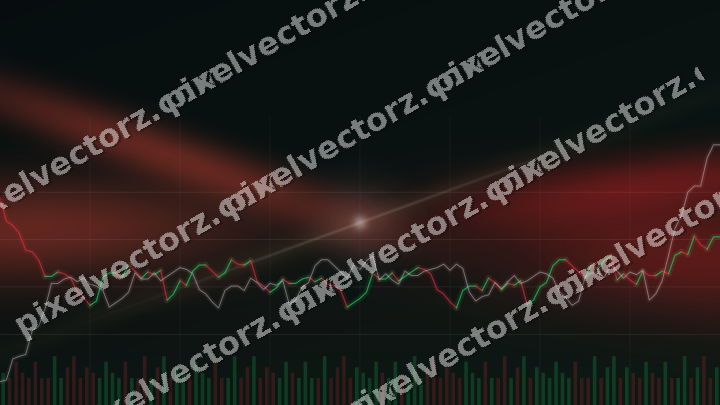 Glowing neon chart background in red and green
