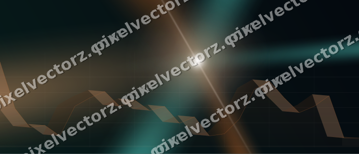 Glowing neon chart background in orange and teal