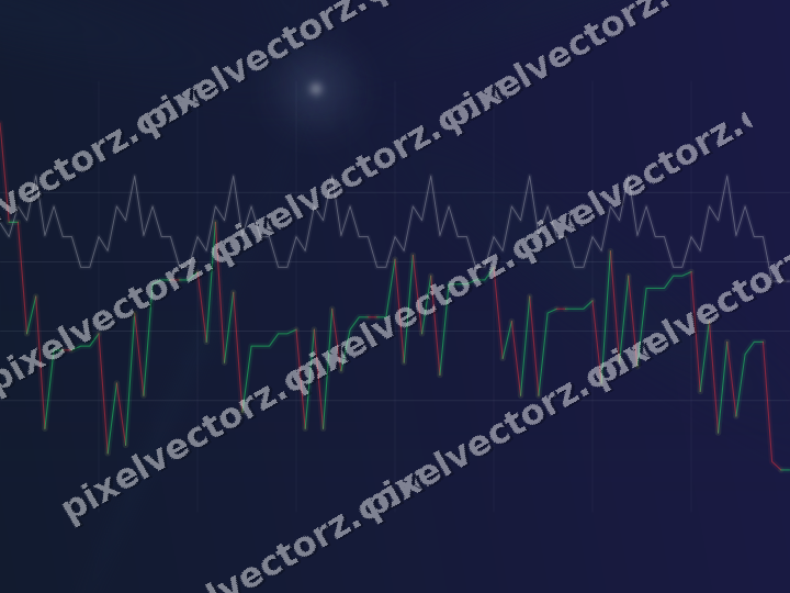 Glowing neon chart background in dark blue and amber