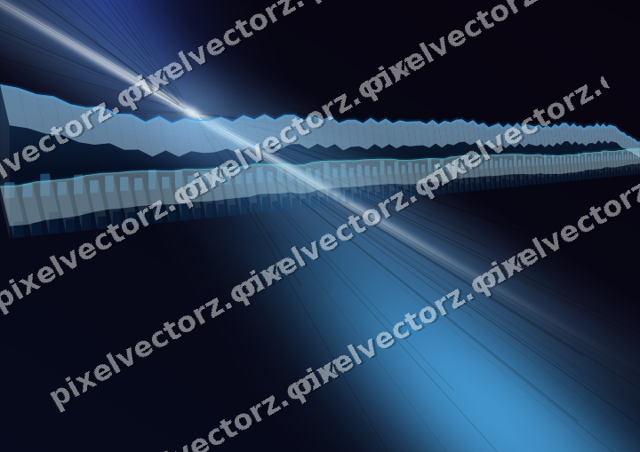 Glowing neon chart background in cyan and blue