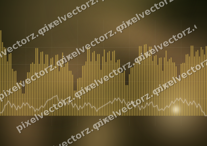 Glowing neon chart background in amber and orange