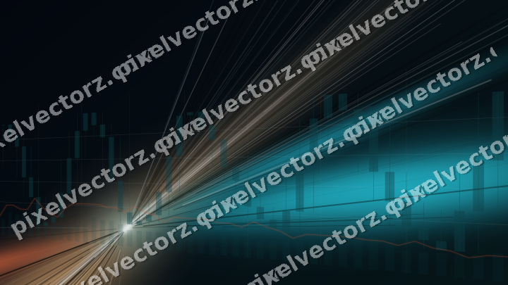 Glowing neon chart background in teal and orange
