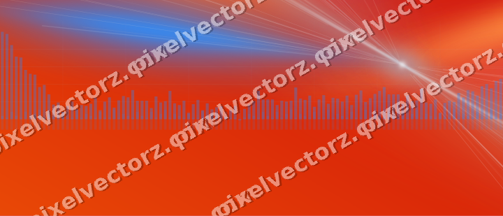 Glowing neon chart background in blue and red