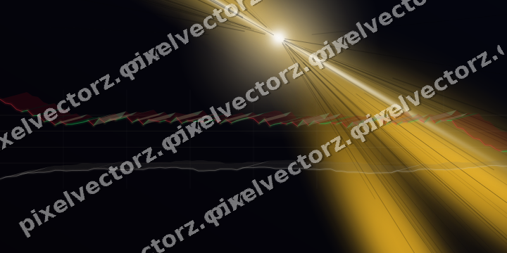 Glowing neon chart background in amber and blue