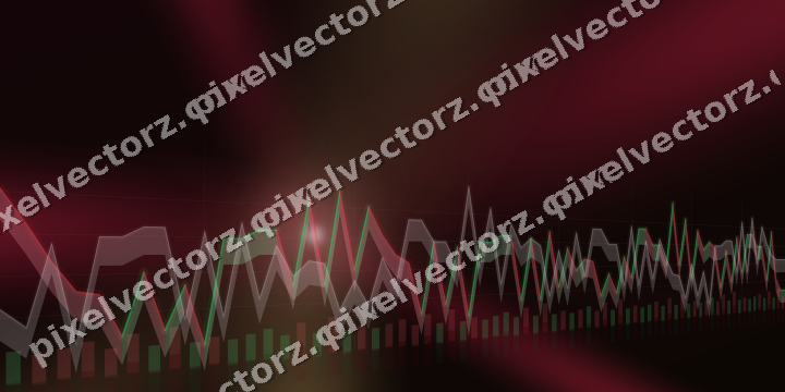 Glowing neon chart background in pink and red