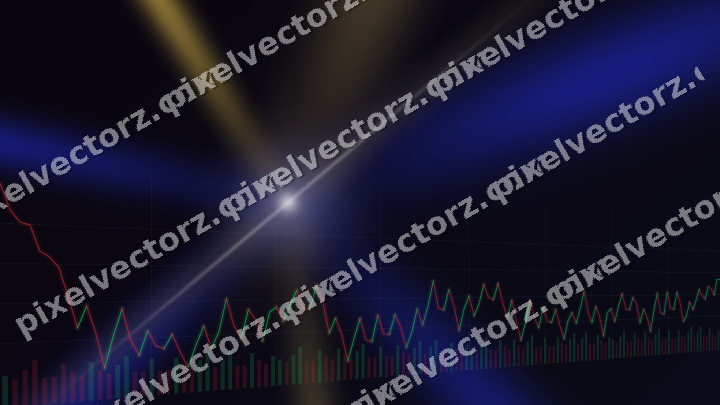 Glowing neon chart background in blue and amber