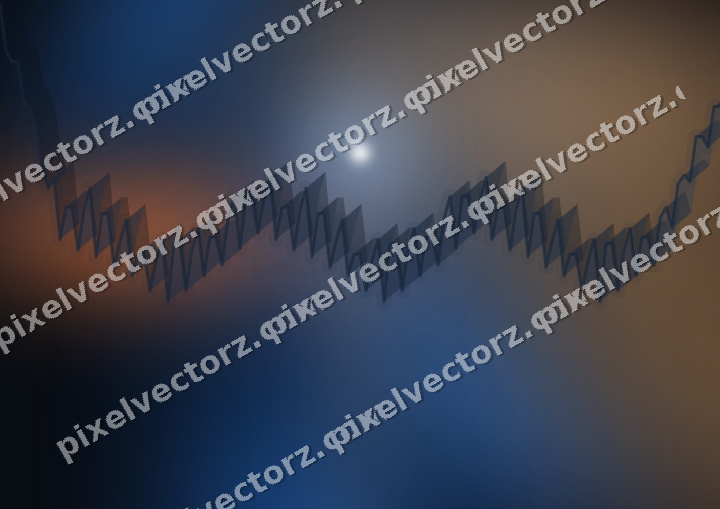 Glowing neon chart background in blue and orange