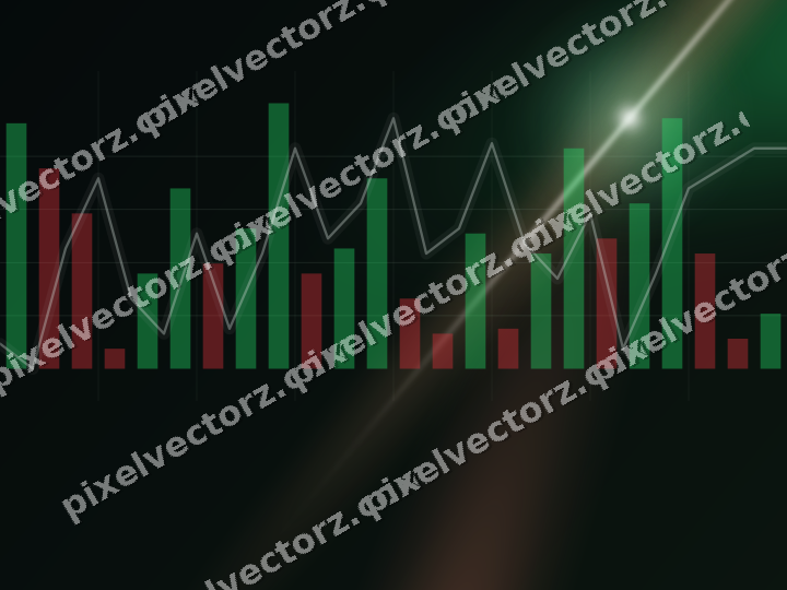 Glowing neon chart background in green and red