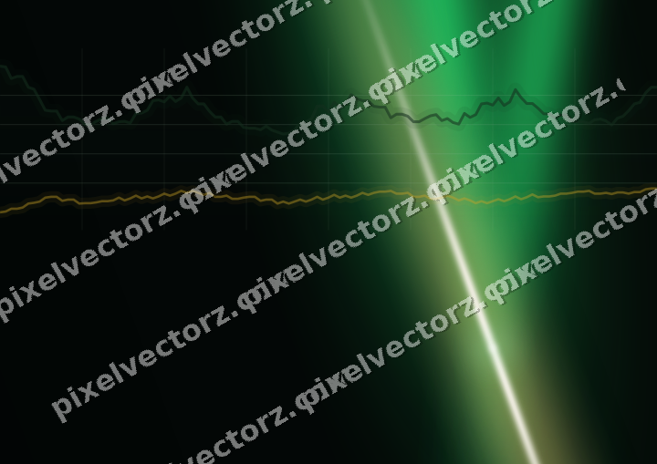 Glowing neon chart background in green and amber
