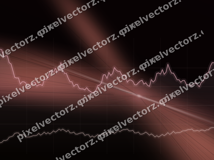Glowing neon chart background in pink and red