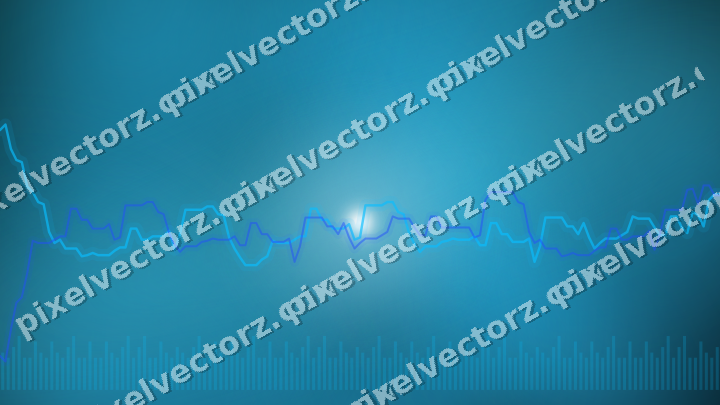 Glowing neon chart background in cyan and teal