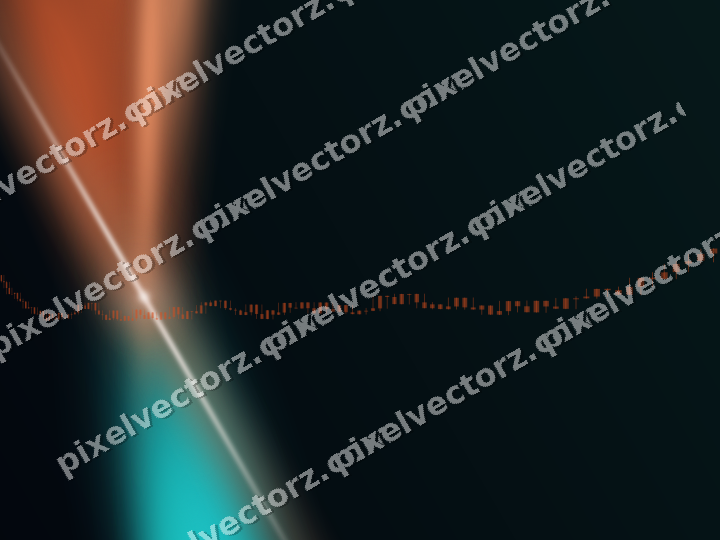 Glowing neon chart background in orange and teal