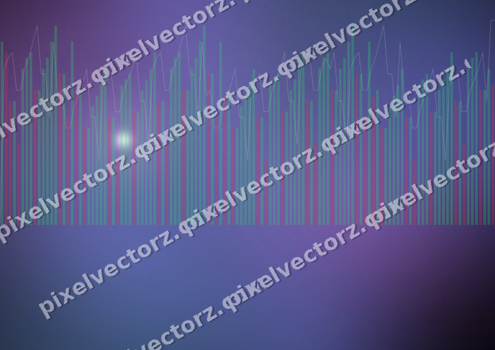 Glowing neon chart background in purple and blue