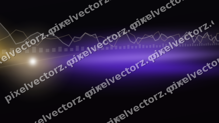 Glowing neon chart background in amber and purple