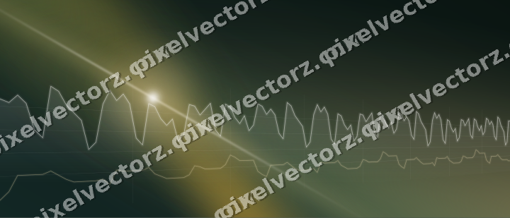 Glowing neon chart background in amber and dark green
