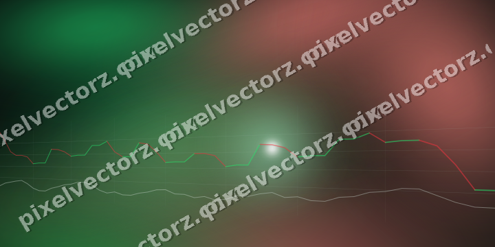 Glowing neon chart background in green and red