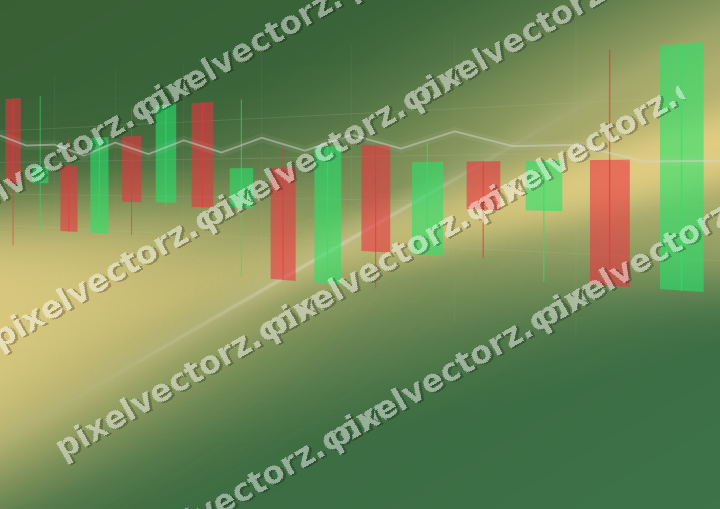 Glowing neon chart background in lime and yellow