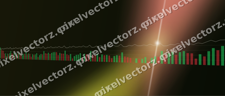 Glowing neon chart background in yellow and red