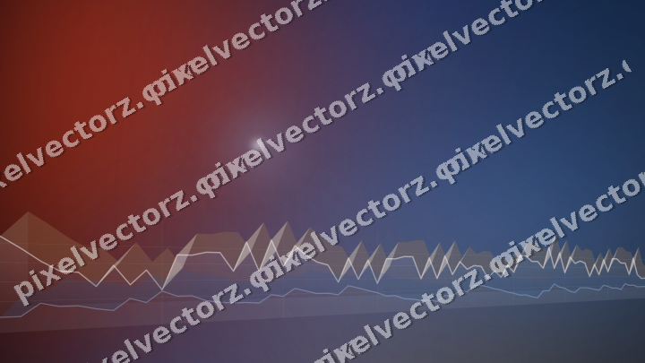 Glowing neon chart background in blue and red