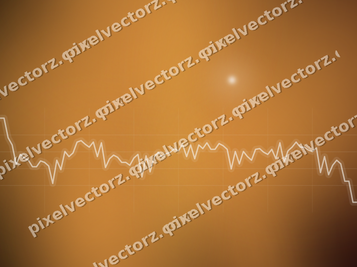 Glowing neon chart background in orange and amber