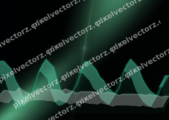 Glowing neon chart background in green and teal