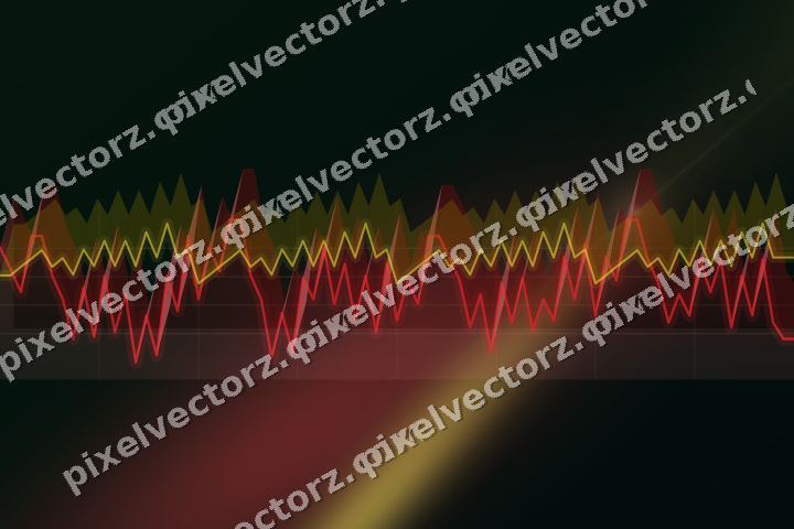 Glowing neon chart background in red and orange