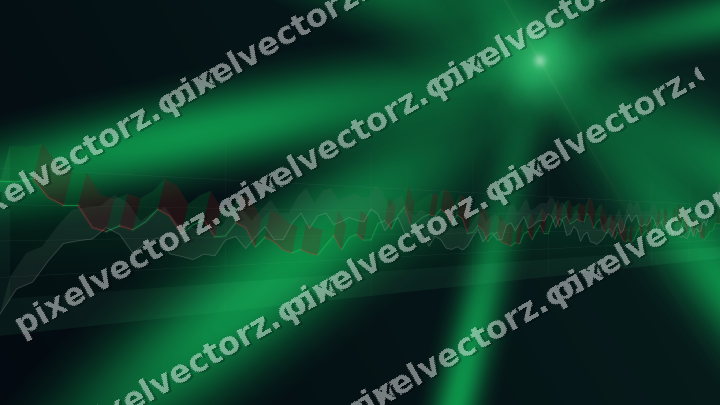 Glowing neon chart background in green and lime