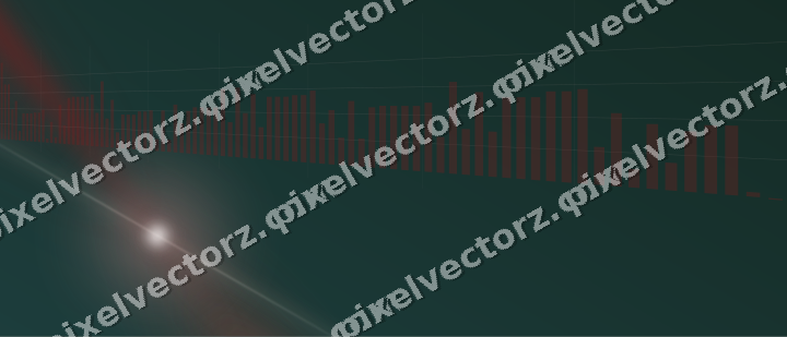Glowing neon chart background in dark red and dark green