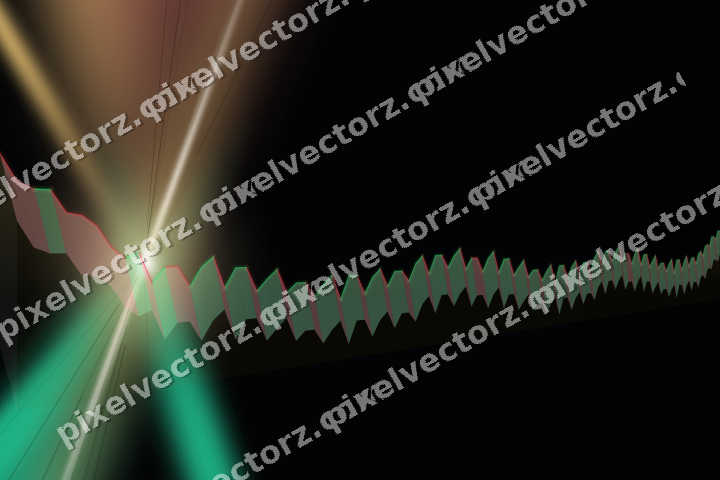 Glowing neon chart background in amber and green