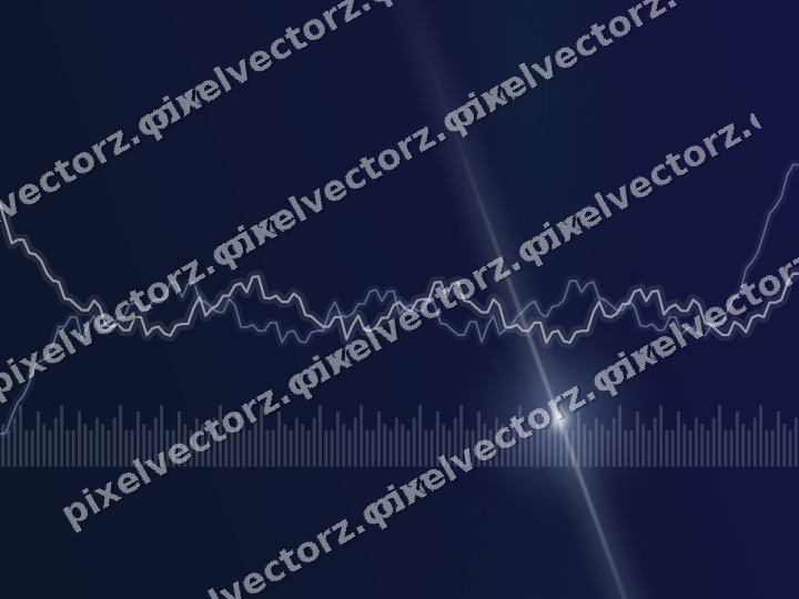 Glowing neon chart background in dark blue and white