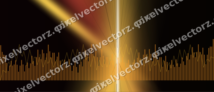 Glowing neon chart background in orange and amber