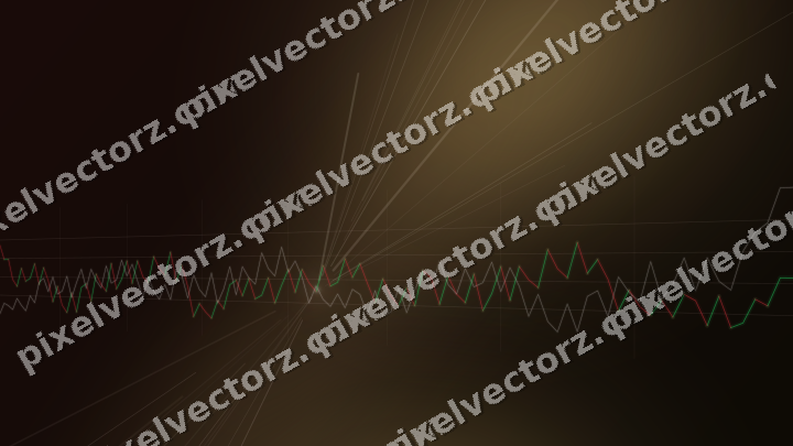 Glowing neon chart background in orange and amber