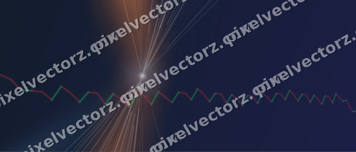 Glowing neon chart background in dark blue and orange