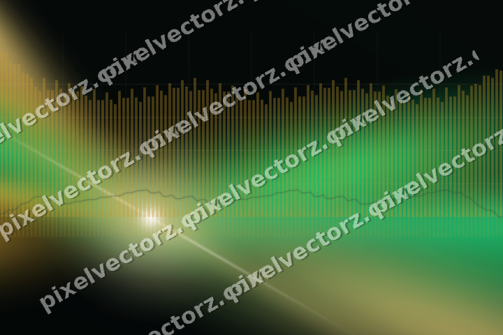 Glowing neon chart background in amber and green