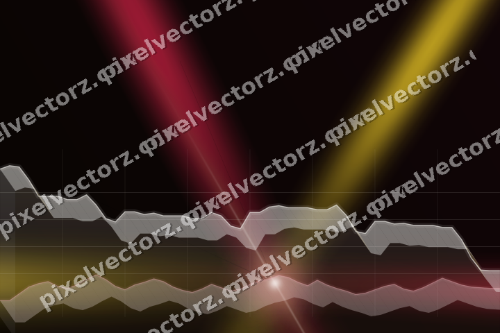 Glowing neon chart background in pink and red