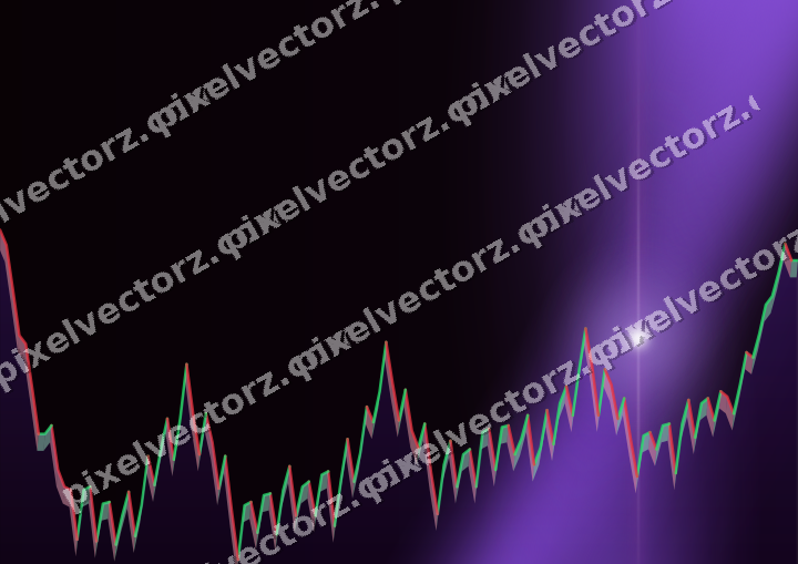 Glowing neon chart background in purple and blue