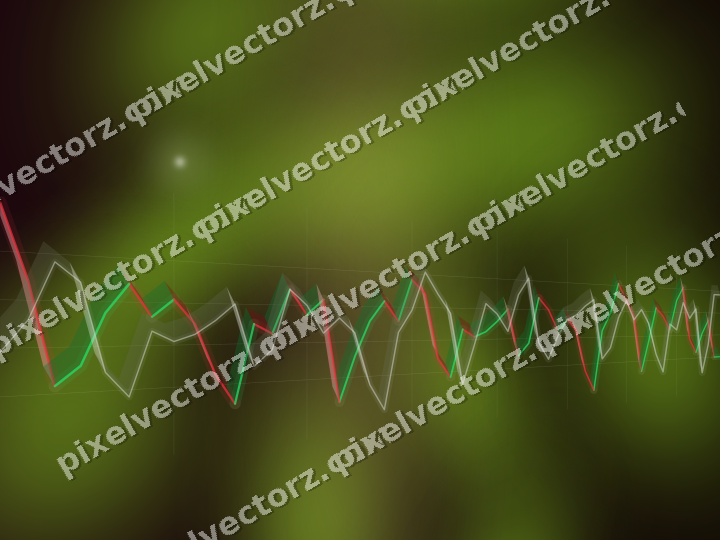 Glowing neon chart background in lime and pink