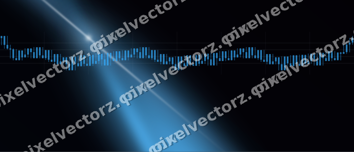 Glowing neon chart background in cyan and blue