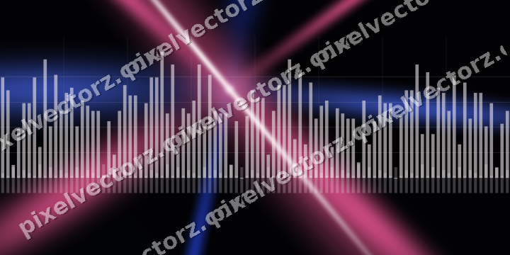Glowing neon chart background in pink and blue