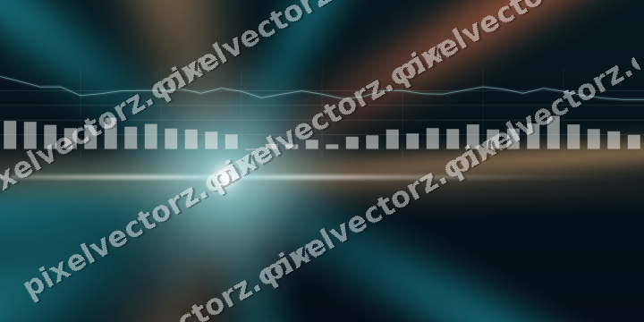 Leuchtender Neon Diagramm Hintergrund in Petrol und Orange