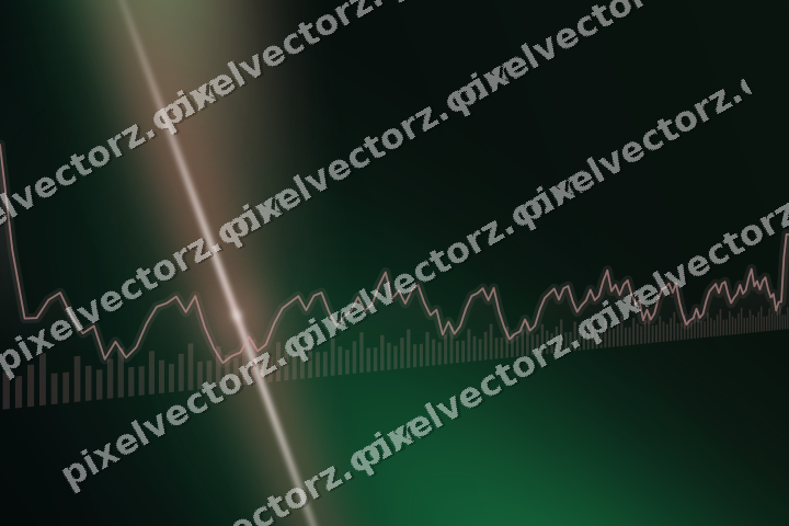 Glowing neon chart background in red and green