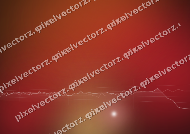 Glowing neon chart background in red and amber