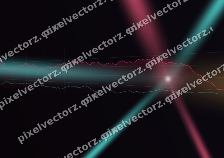 Glowing neon chart background in pink and amber