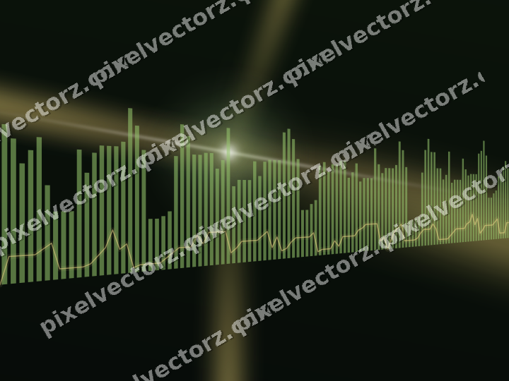 Glowing neon chart background in lime and yellow