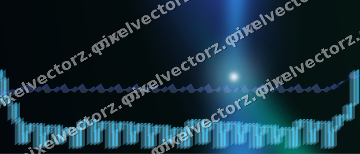 Glowing neon chart background in cyan and teal