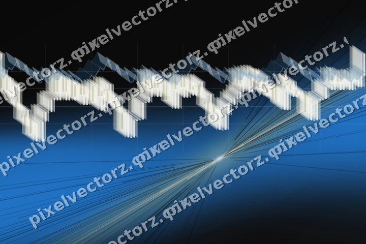 Glowing neon chart background in blue and yellow