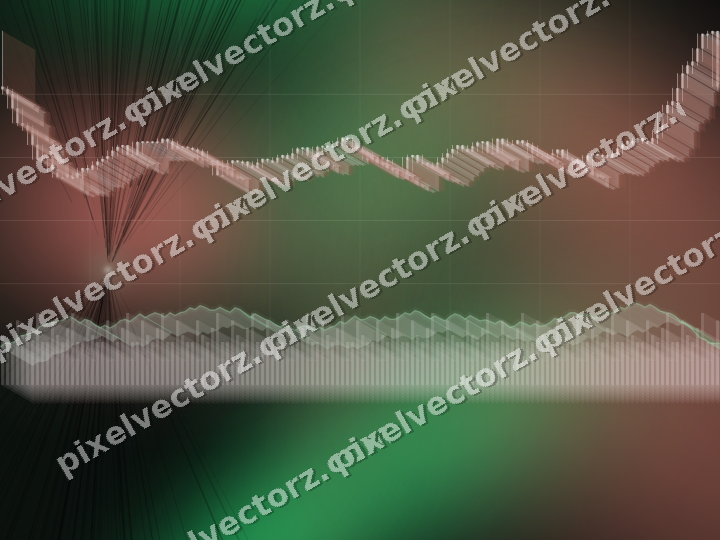 Glowing neon chart background in green and red