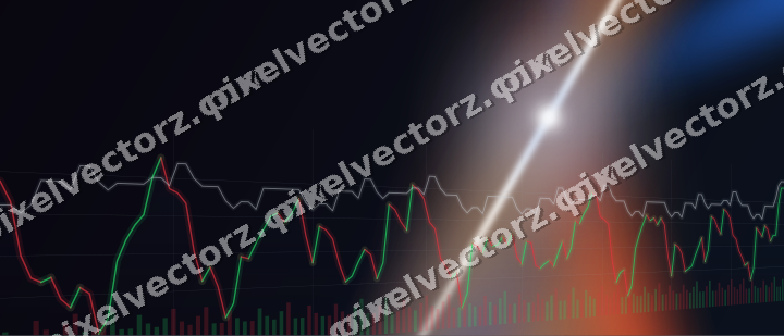 Glowing neon chart background in blue and red