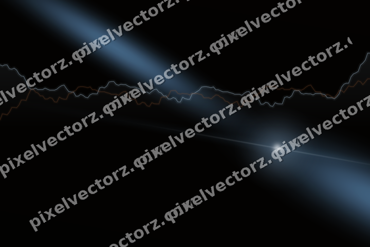 Glowing neon chart background in blue and orange