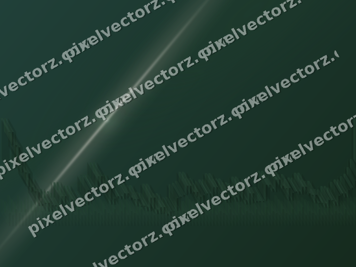 Glowing neon chart background in dark green and red